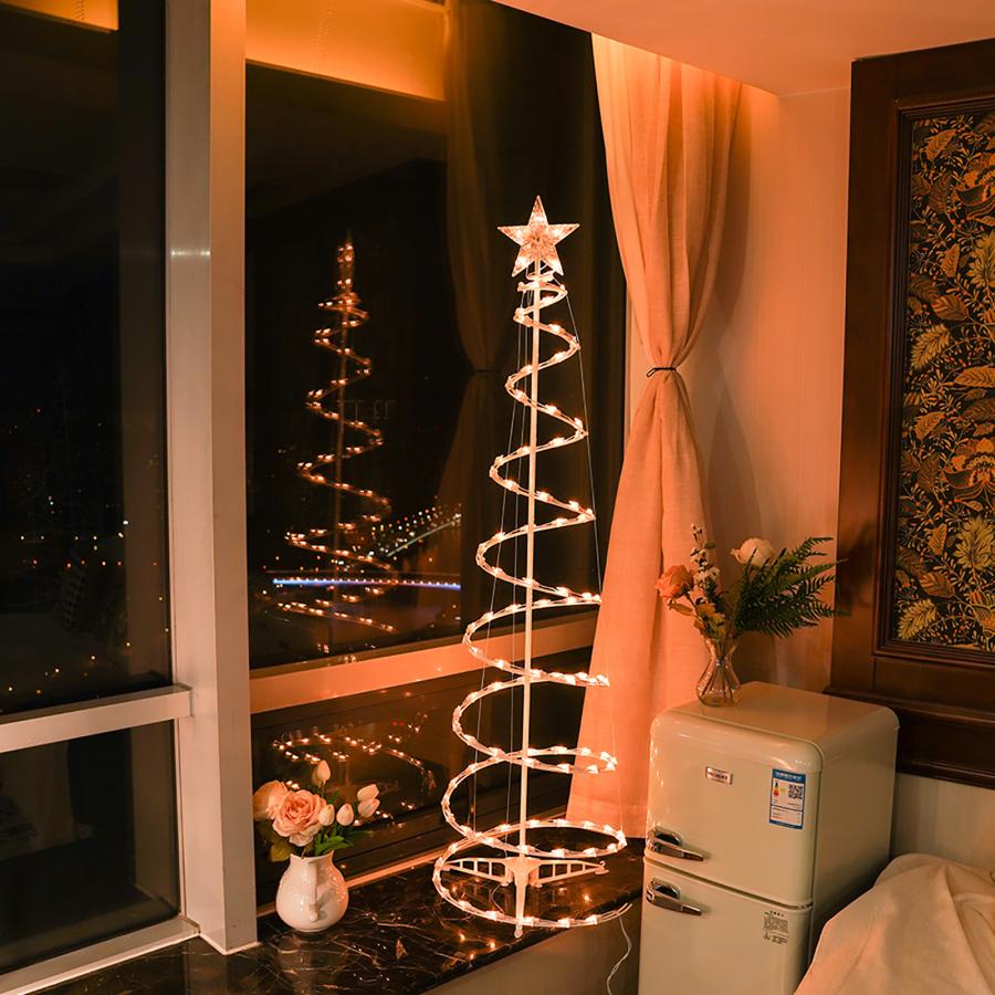 クリスマスツリー LEDツリー USB ソーラーパネル 150cm スパイラルツリー スパイラルクリスマスツリー ライト クリスタルツリーライト｜mrotory｜03