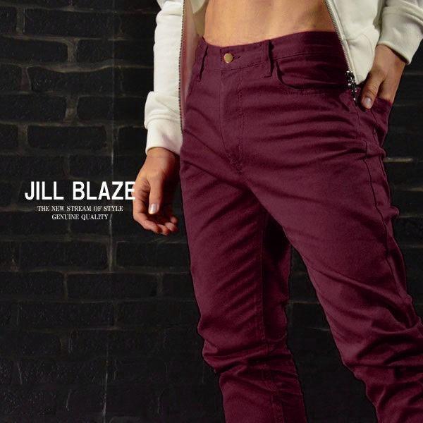 パンツ 無地 スリムフィット ストレッチ スキニー カラーパンツ メンズ ワインレッド Jb 最大55 オフ