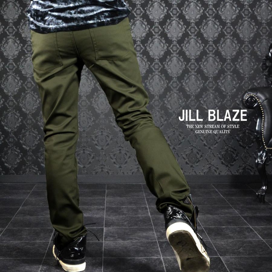 パンツ 無地 スリムフィット ストレッチ スキニー カラーパンツ メンズ(カーキ) jb42142 | JILL BLAZE | 05