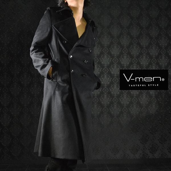 即納特典付き ロングコート ウール カシミヤ ダブル メンズ トレンチ ロング 無地 ナポレオン スリム コート ブラック黒 今月限定 特別大特価 Homeofmalones Com