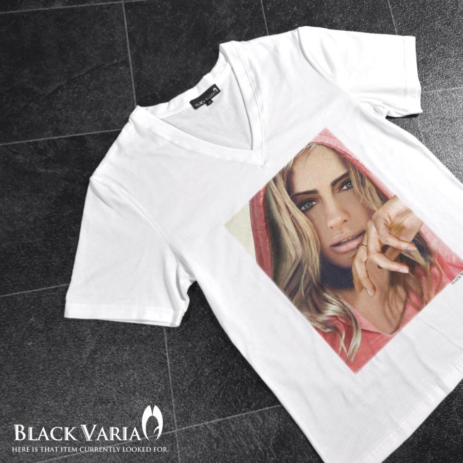 Blackvaria Tシャツ ガール セクシー 女性 外国人 外人 Vネック プリント 半袖 メンズ ホワイト1 Zkt003 1001 Prw Zkt003 Wh1 Black Varia 通販 Yahoo ショッピング