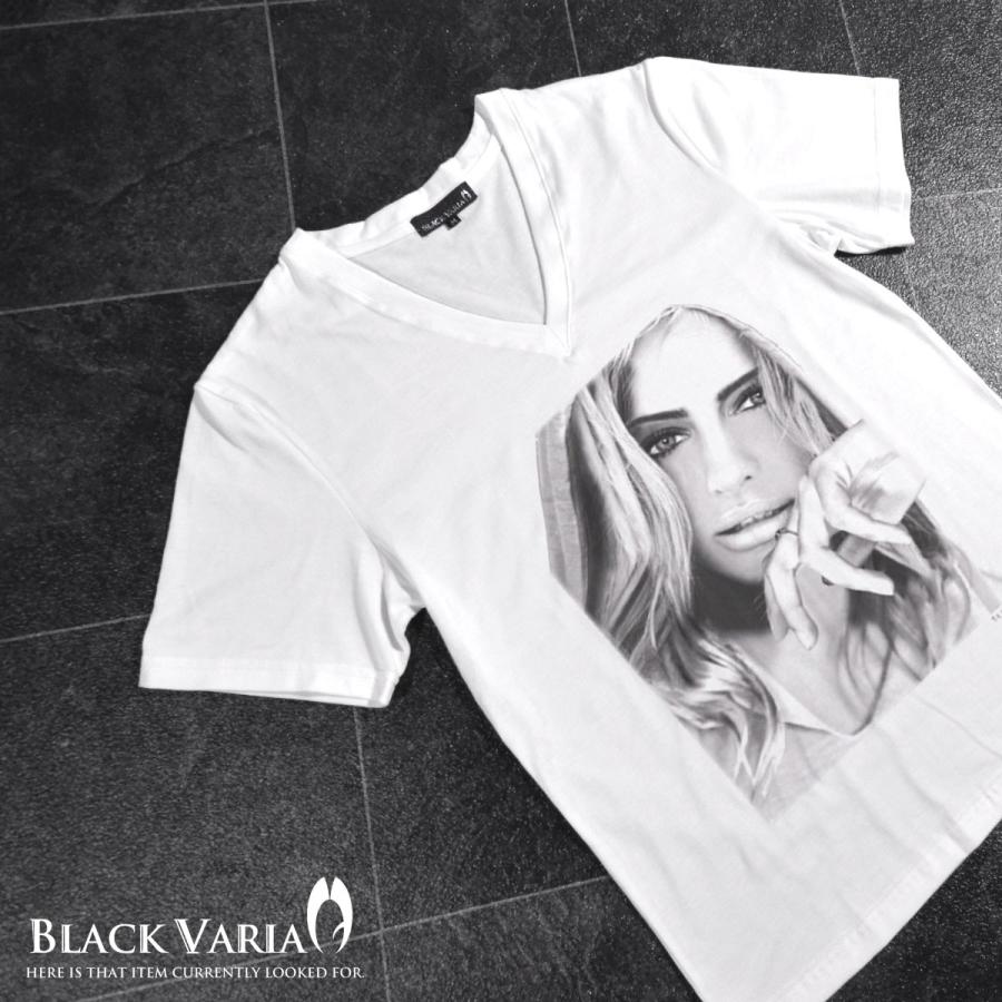 Blackvaria Tシャツ ガール セクシー 女性 外国人 外人 Vネック プリント 半袖 メンズ ホワイト白2 Zkt003 1001 Prw Zkt003 Wh2 Black Varia 通販 Yahoo ショッピング
