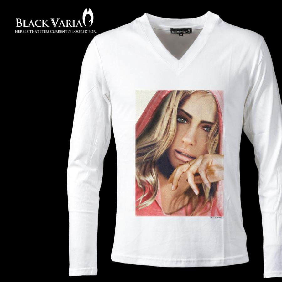 Blackvaria Tシャツ ガール セクシー 女性 外国人 外人 Vネック 長袖 ロンt メンズ ホワイト白1 Zkt003ls 1001 Prw Zkt003ls Wh1 Black Varia 通販 Yahoo ショッピング
