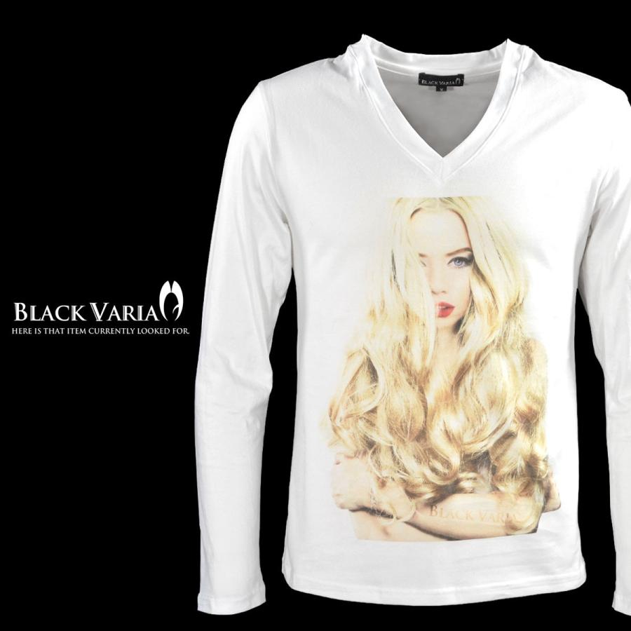 Blackvaria Tシャツ ガール セクシー 女性 外国人 外人 Vネック 長袖 ロンt メンズ ホワイト白1 Zkt004ls 1002 Prw Zkt004ls Wh1 Black Varia 通販 Yahoo ショッピング