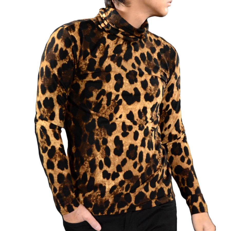 BLACK VARIA（ブラックバリア） タートル ヒョウ 豹柄 ニット メンズ