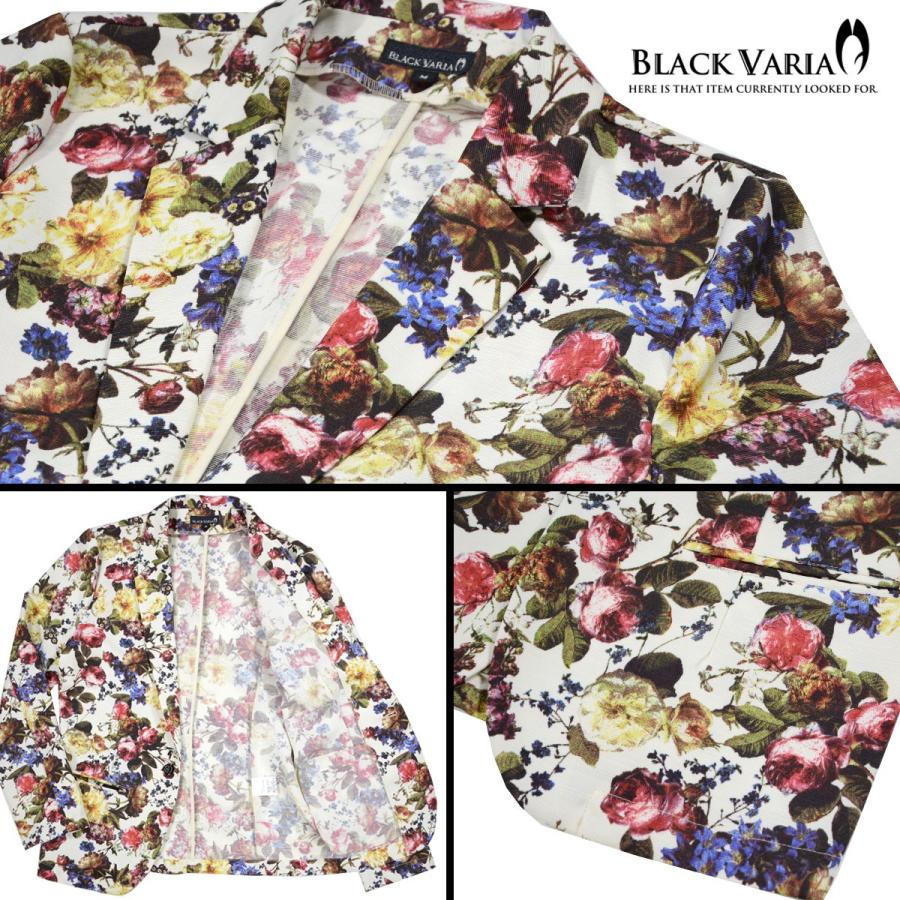 BLACK VARIA BlackVaria 花柄ジャケット テーラード 薔薇柄 BLACK VARIA BlackVaria 花柄ジャケット テーラード 薔薇柄