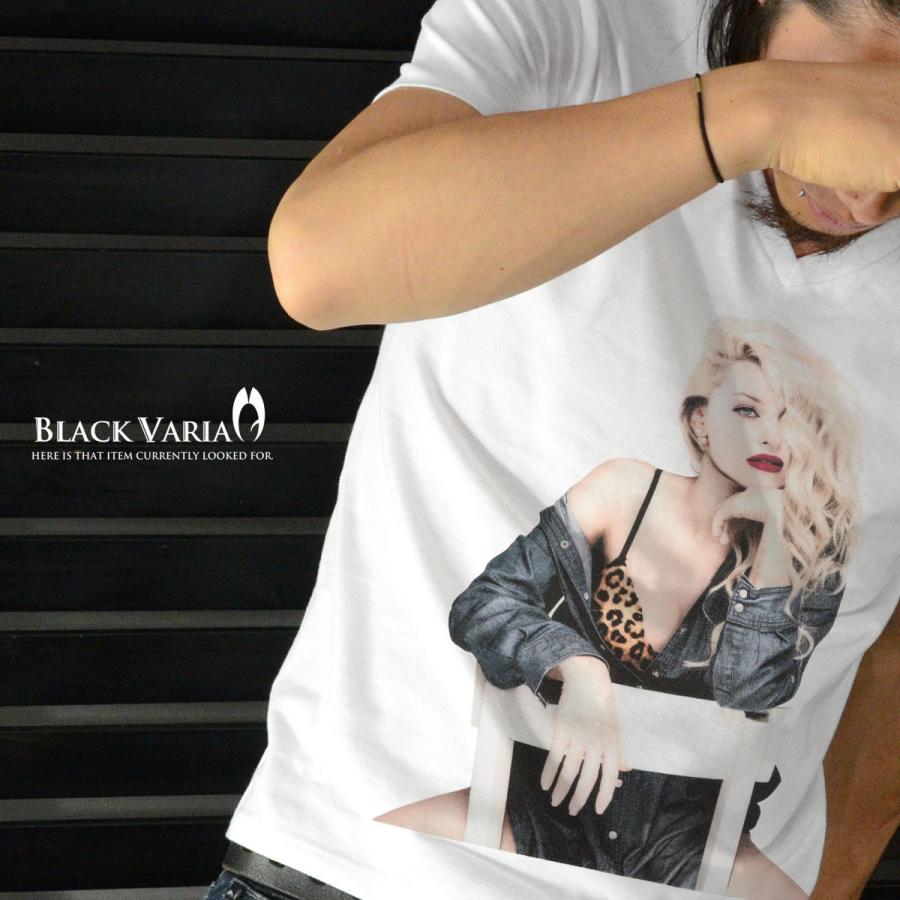 BLACK VARIA BlackVaria Tシャツ Vネック ガール セクシー