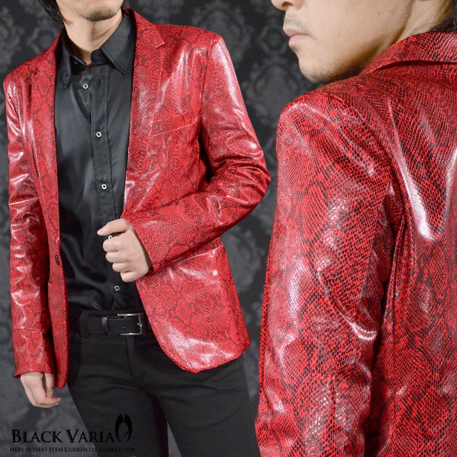 BLACK VARIA BlackVaria テーラードジャケット パイソン柄 PU BLACK VARIA BlackVaria テーラードジャケット パイソン柄 PU