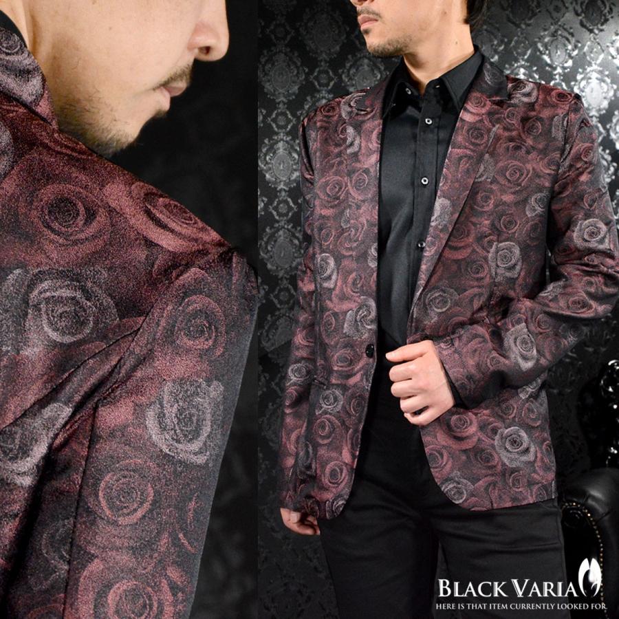 BlackVaria テーラードジャケット 花柄 薔薇柄 光沢 日本製 ステージ 衣装 ジャケット メンズ(ワイン赤レッド) 181201  :1204-bvb-181201-wn:BLACK VARIA - 通販 - Yahoo!ショッピング