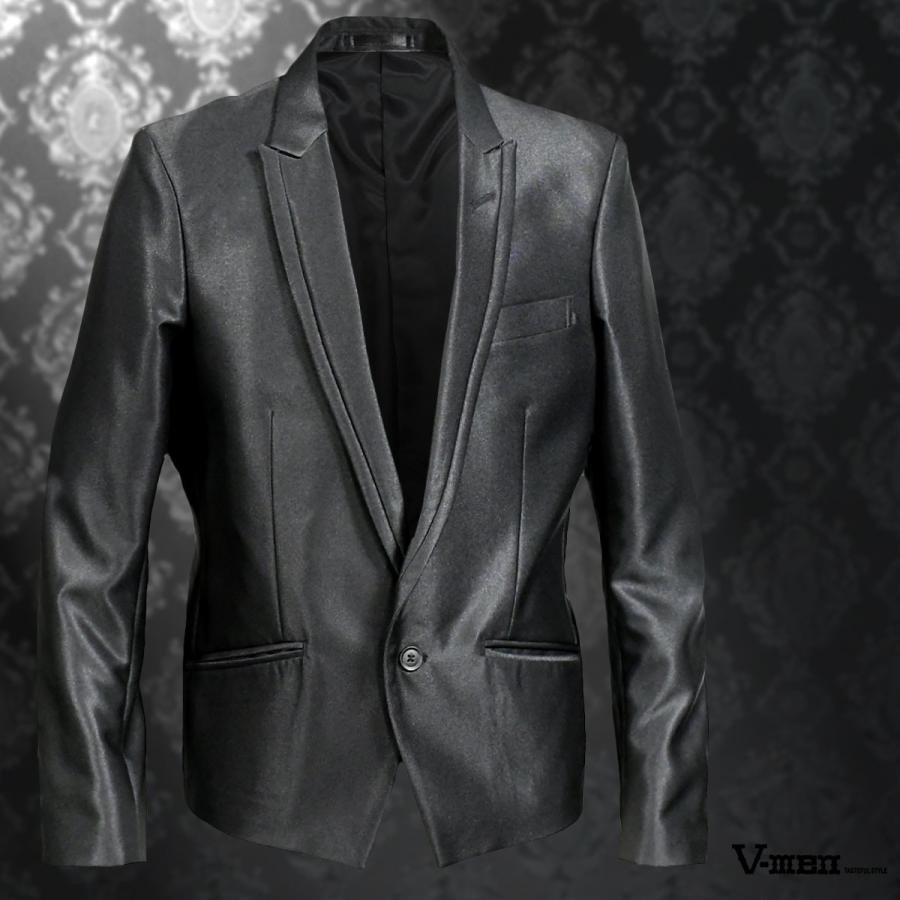 テーラードジャケット スペンサー 無地 1ボタン ショート丈 ピークドラペル 光沢 ジャケット メンズ ブラック黒 9500 14 Mgw 9500 01 Black Varia 通販 Yahoo ショッピング