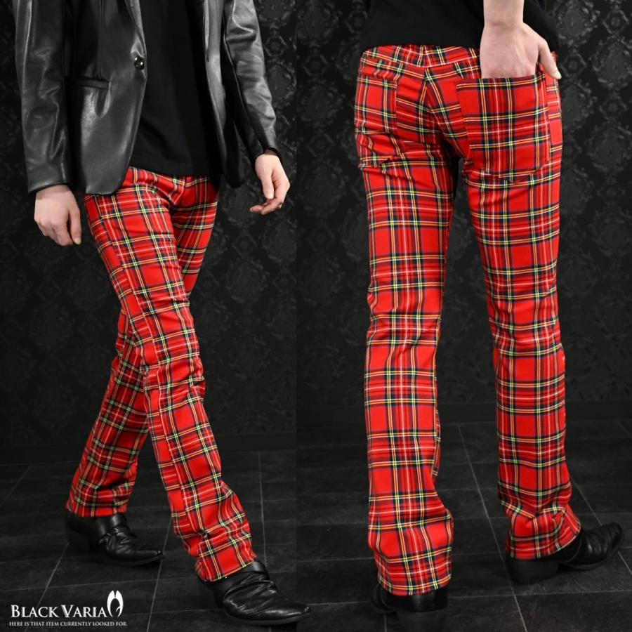 29サイズのみ Blackvaria ロングパンツ タータンチェック ブーツカット メンズ 日本製 スリム ストレッチ ボトムス シューカット レッド赤 15 Tsu Re Black Varia 通販 Yahoo ショッピング