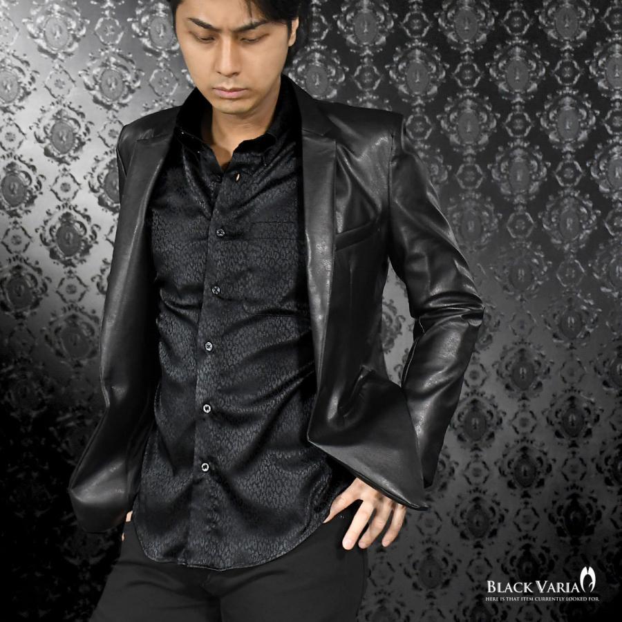 BLACK VARIA（ブラックバリア） サテンシャツ ドレスシャツ ドゥエ