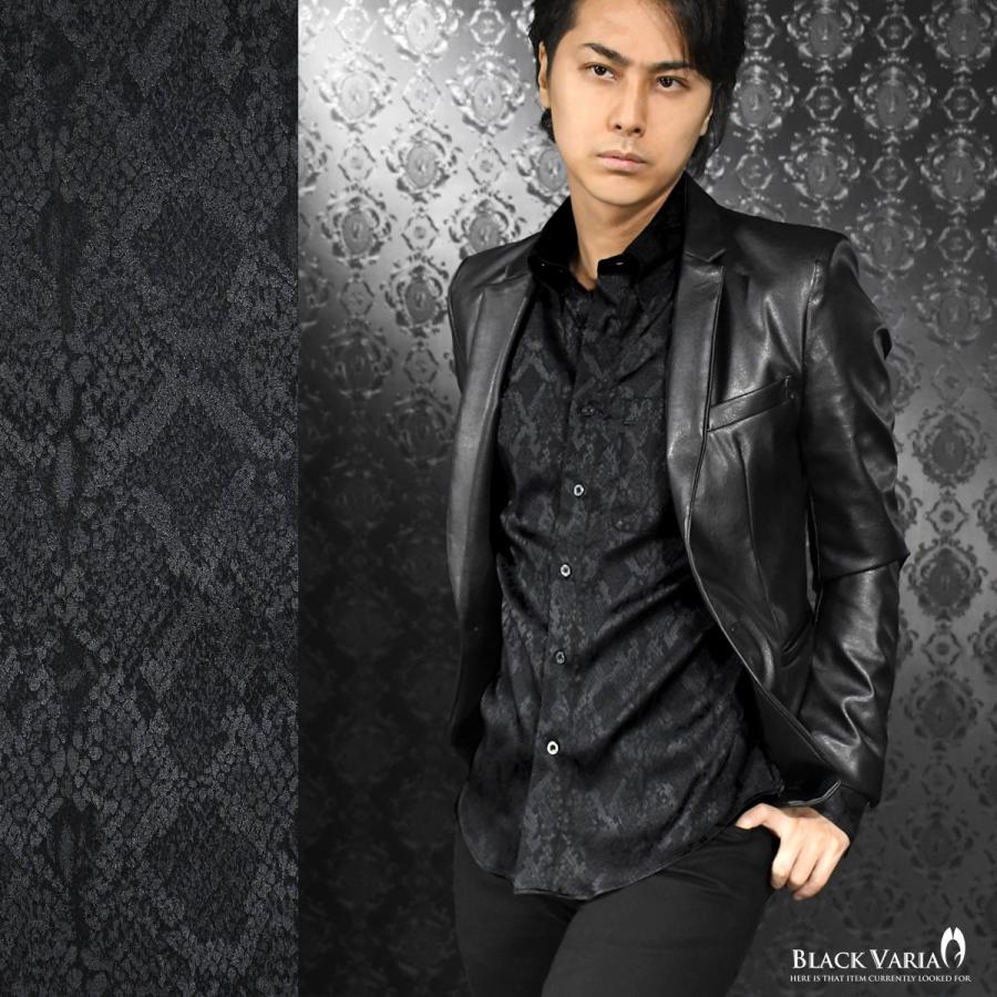 BLACK VARIA（ブラックバリア） サテンシャツ ドレスシャツ ドゥエ