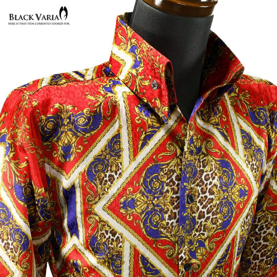 BLACK VARIA（ブラックバリア） サテンシャツ ドレスシャツ スキッパー