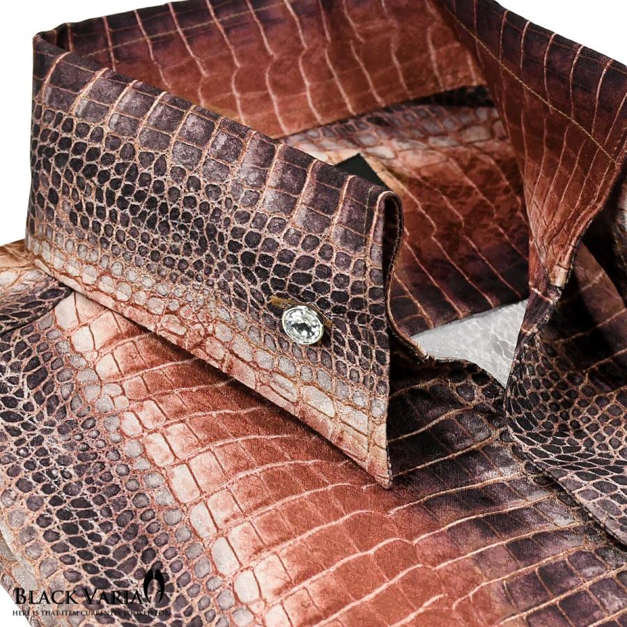 BLACK VARIA（ブラックバリア） サテンシャツ ドレスシャツ スキッパー