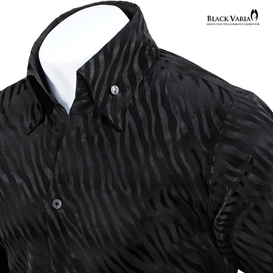 BLACK VARIA（ブラックバリア） サテンシャツ ドレスシャツ スキッパー