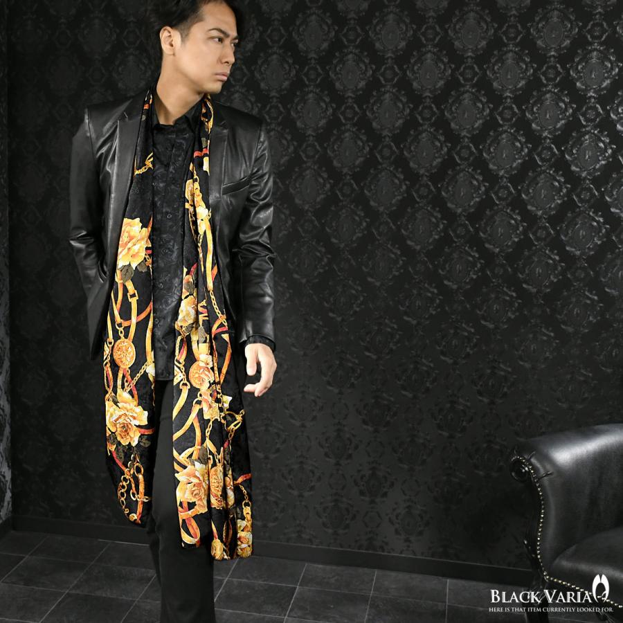 BLACK VARIA BlackVaria ストール ロング 花柄 バラ チェーン BLACK VARIA BlackVaria ストール ロング 花柄 バラ チェーン