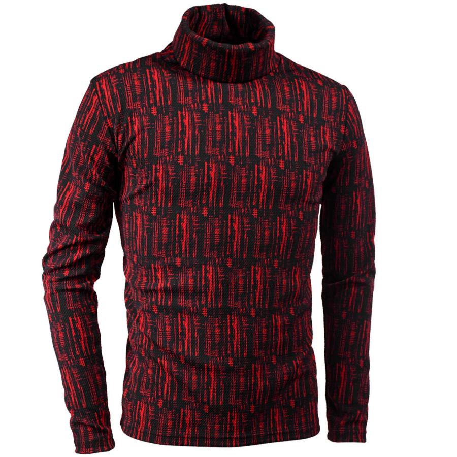 Blackvaria タートルネック シャツ ストライプ ムラ柄 膨れジャガード 長袖 ストレッチ 日本製 Mens メンズ レッド赤ブラック黒 1307 Bvb Rebk Black Varia 通販 Yahoo ショッピング