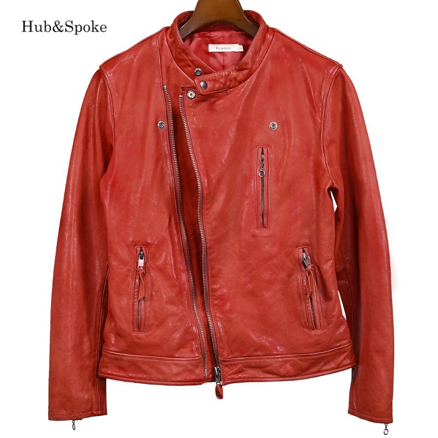 Hub&Spoke ライダース 本革 リアルレザー ダブルライダース Hub&Spoke ライダース 本革 リアルレザー ダブルライダース