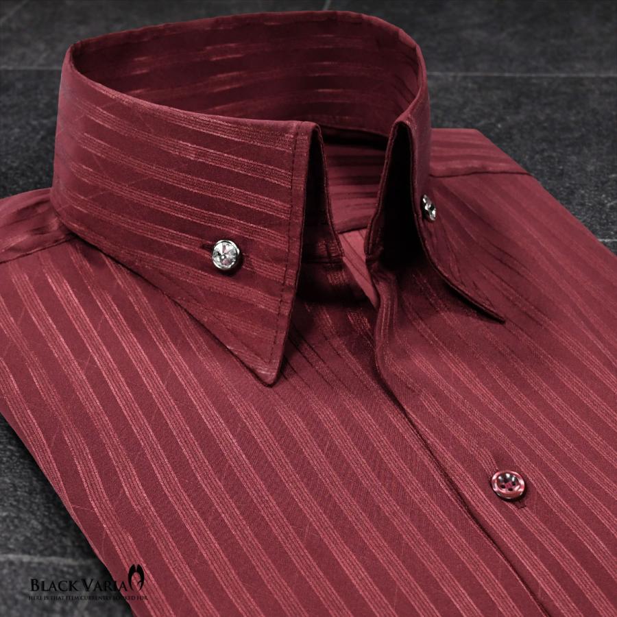 Blackvaria サテンシャツ ドレスシャツ スキッパー ストライプ ジャガード ボタンダウン スリム 日本製 無地 Mens メンズ ワイン赤レッド 130a Bvb Win Black Varia 通販 Yahoo ショッピング