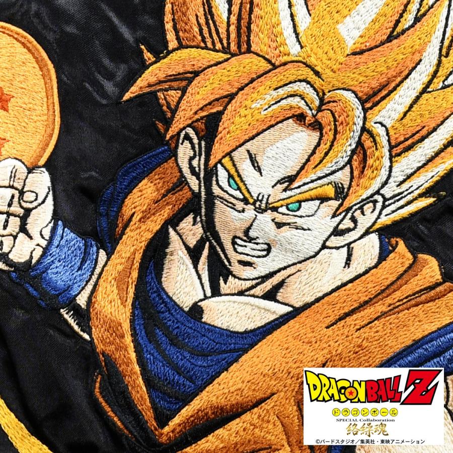 ドラゴンボールZ DRAGON BALL 絡繰魂 スカジャン ゴクウ 孫悟空 リバーシブル 刺繍 サテン mens メンズ(オレンジ橙ブラック黒) 294013｜mroutlet｜02