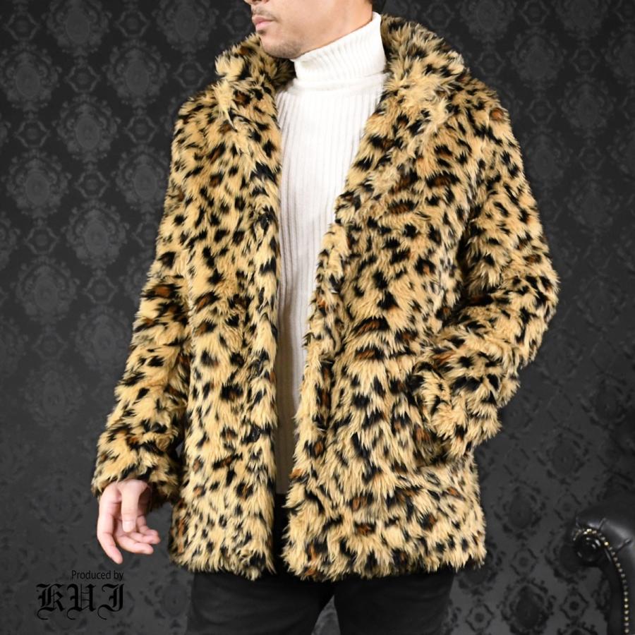 Sale ファージャケット ヒョウ 豹柄 フェイクファー アウター テーラードジャケット Mens メンズ ブラウン茶レオパード豹柄 130a Kui 1br Black Varia 通販 Yahoo ショッピング