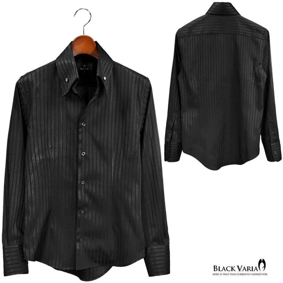 BLACK VARIA（ブラックバリア） サテンシャツ スワロフスキー釦 ドレス