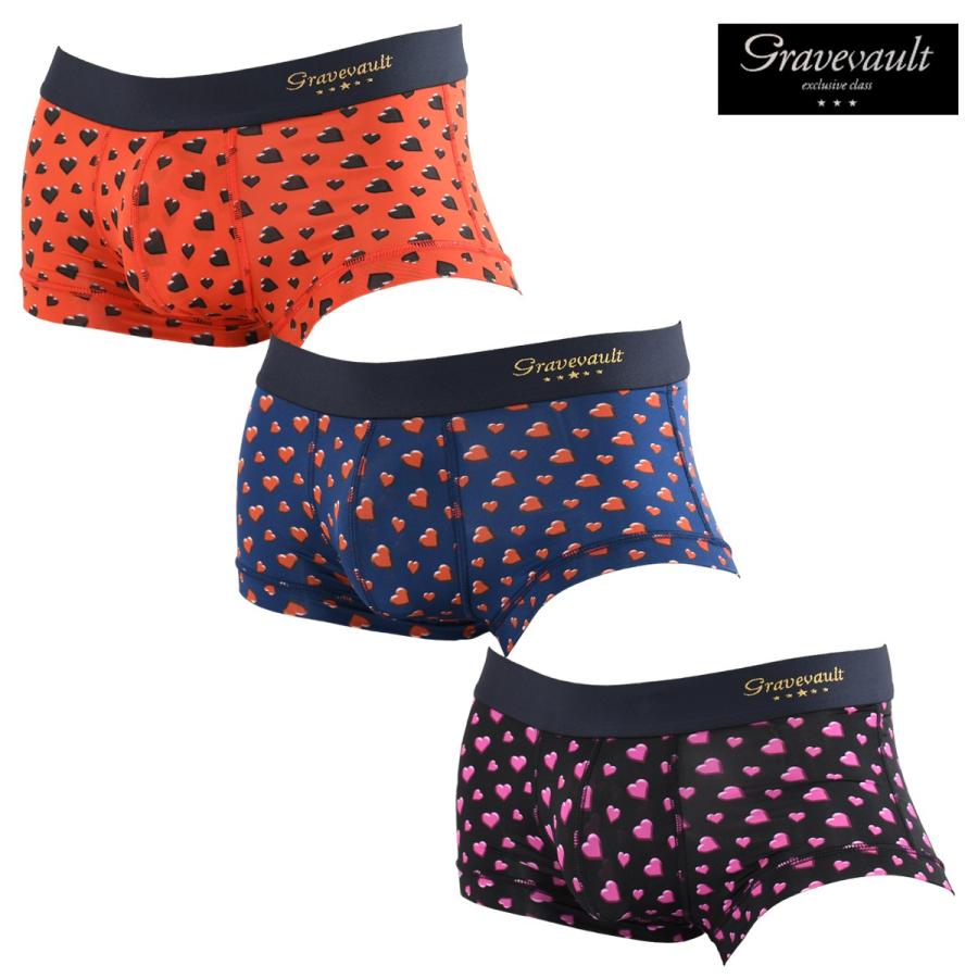 Gravevault グレイブボールト ボクサーパンツ ローライズ ハート パンツ 下着 Mens メンズ ネイビー紺レッド赤 130b Tk Nv Black Varia 通販 Yahoo ショッピング