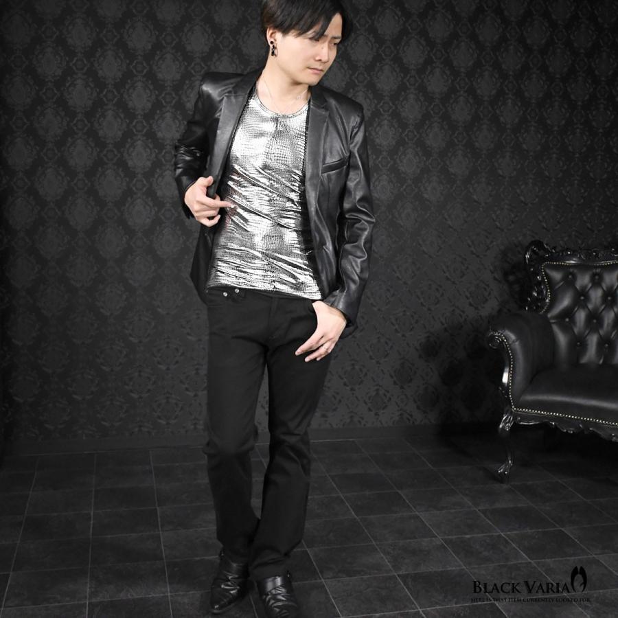 BLACK VARIA BlackVaria タンクトップ クロコダイル 箔プリント