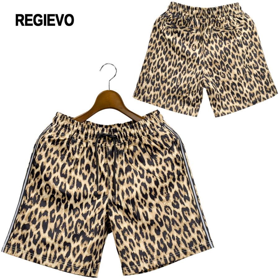 ハーフパンツ レオパード サイドライン 膝上 ショート丈 パンツ Mens メンズ ヒョウ柄ベージュ茶 1401 Ng 3 Black Varia 通販 Yahoo ショッピング