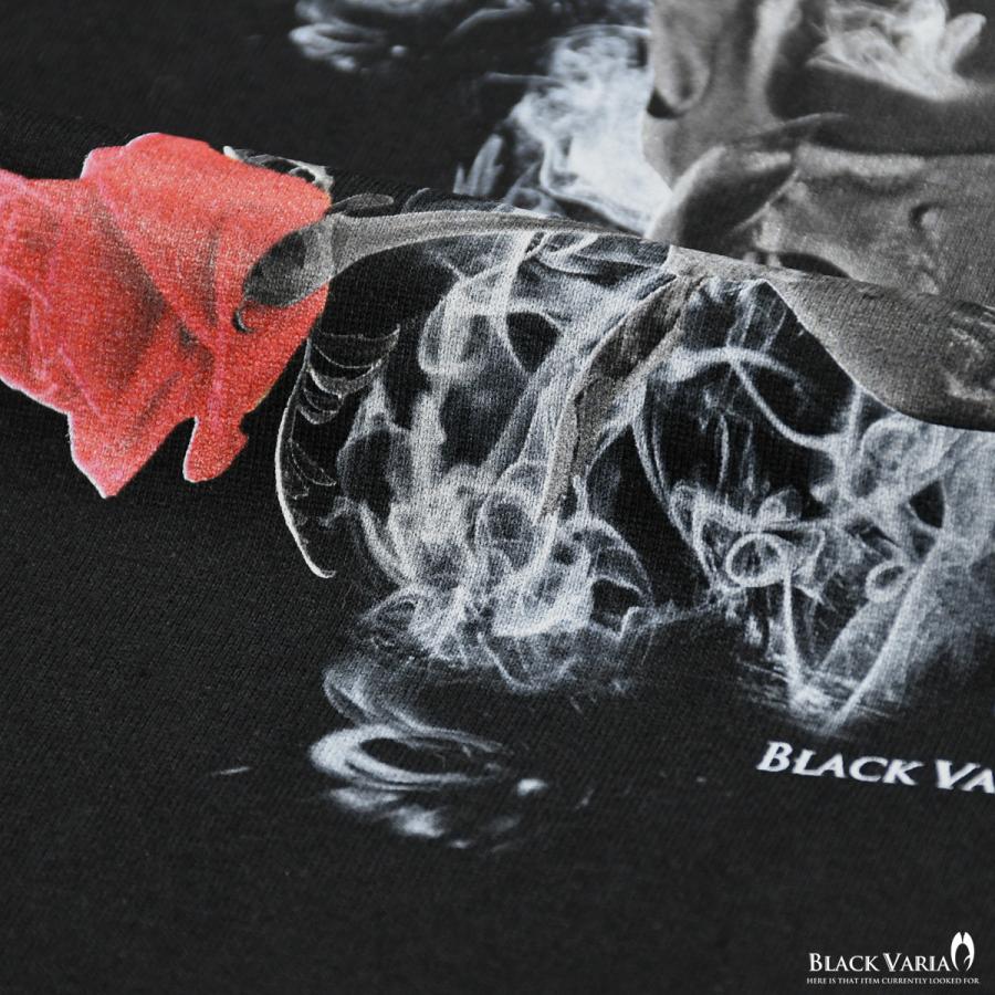 Blackvaria Tシャツ ドクロ 薔薇 バラ 孔雀 フェザー クルーネック 丸首 半袖 スリム 細身 Mens メンズ ブラック黒 Crzkh230 140a Prw Crzkh230 Bk Black Varia 通販 Yahoo ショッピング