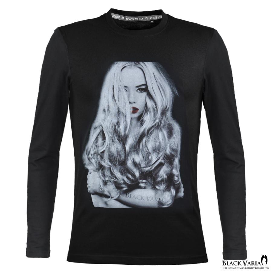 Blackvaria Tシャツ ガール セクシー 女性 外国人 外人 クルーネック 丸首 長袖tシャツ スリム 細身 Mens メンズ ブラック黒 Crzkt004ls 140a Prw Crzkt004ls Bk Black Varia 通販 Yahoo ショッピング