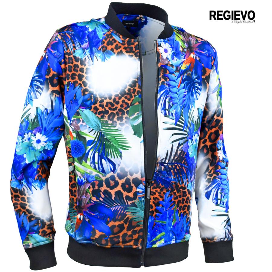 レジエボ Ma1 ボタニカル レオパード柄 長袖 ライトアウター 派手 ジャージ Mens メンズ ブルー青 1503 Ng 2bl Black Varia 通販 Yahoo ショッピング