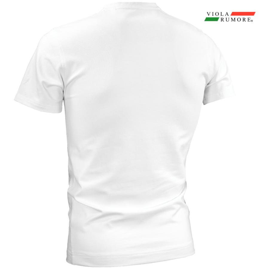 VIOLA rumore ヴィオラルモーレ ビオラ 無地Tシャツ Vネック ワンポイント 細身 半袖Tシャツ mens メンズ(ホワイト白) 11370｜mroutlet｜02