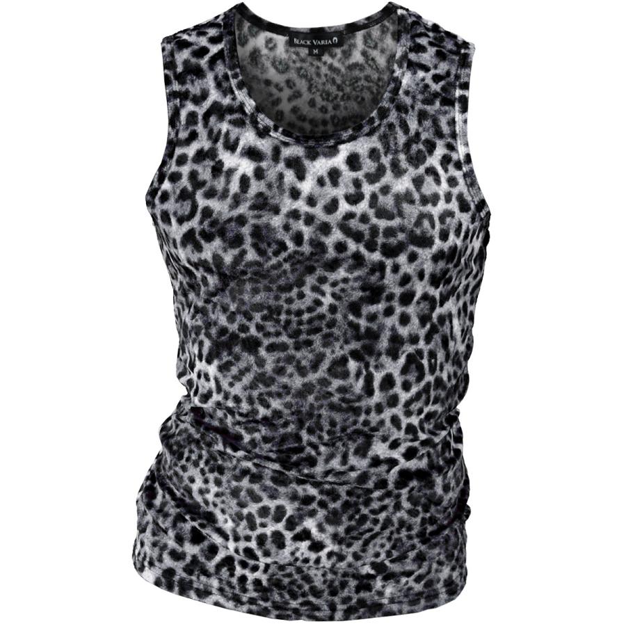 BLACK VARIA（ブラックバリア） タンクトップ ヒョウ 豹柄 レオパード