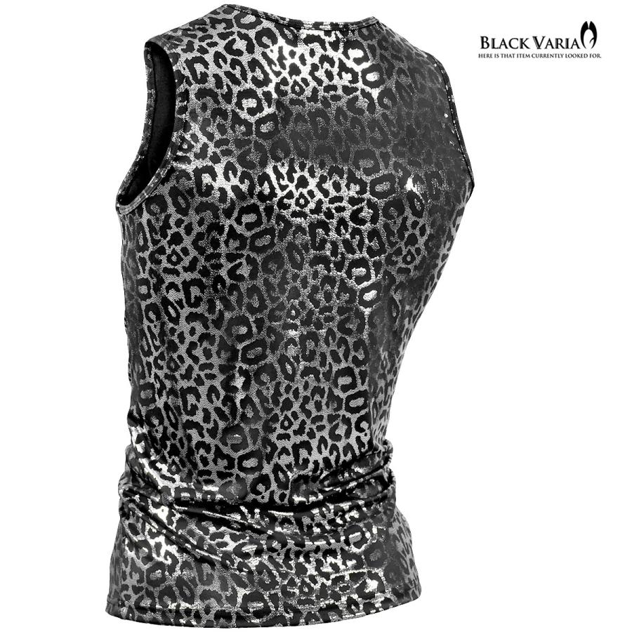 BLACK VARIA BlackVaria タンクトップ ヒョウ 豹柄 箔プリント BLACK VARIA BlackVaria タンクトップ ヒョウ 豹柄 箔プリント