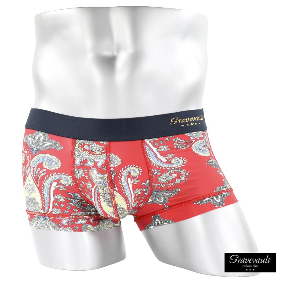 Gravevault ボクサーパンツ ローライズ ペイズリー バンダナ柄