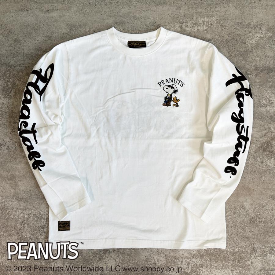 SNOOPY PEANUTS スヌーピー バイク 長袖Tシャツ クルーネック SNOOPY PEANUTS スヌーピー バイク 長袖Tシャツ クルーネック