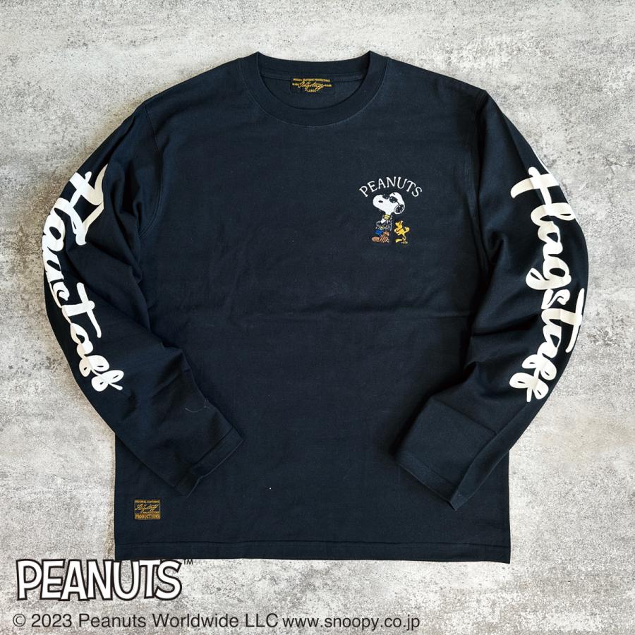 SNOOPY PEANUTS スヌーピー バイク 長袖Tシャツ クルーネック SNOOPY PEANUTS スヌーピー バイク 長袖Tシャツ クルーネック