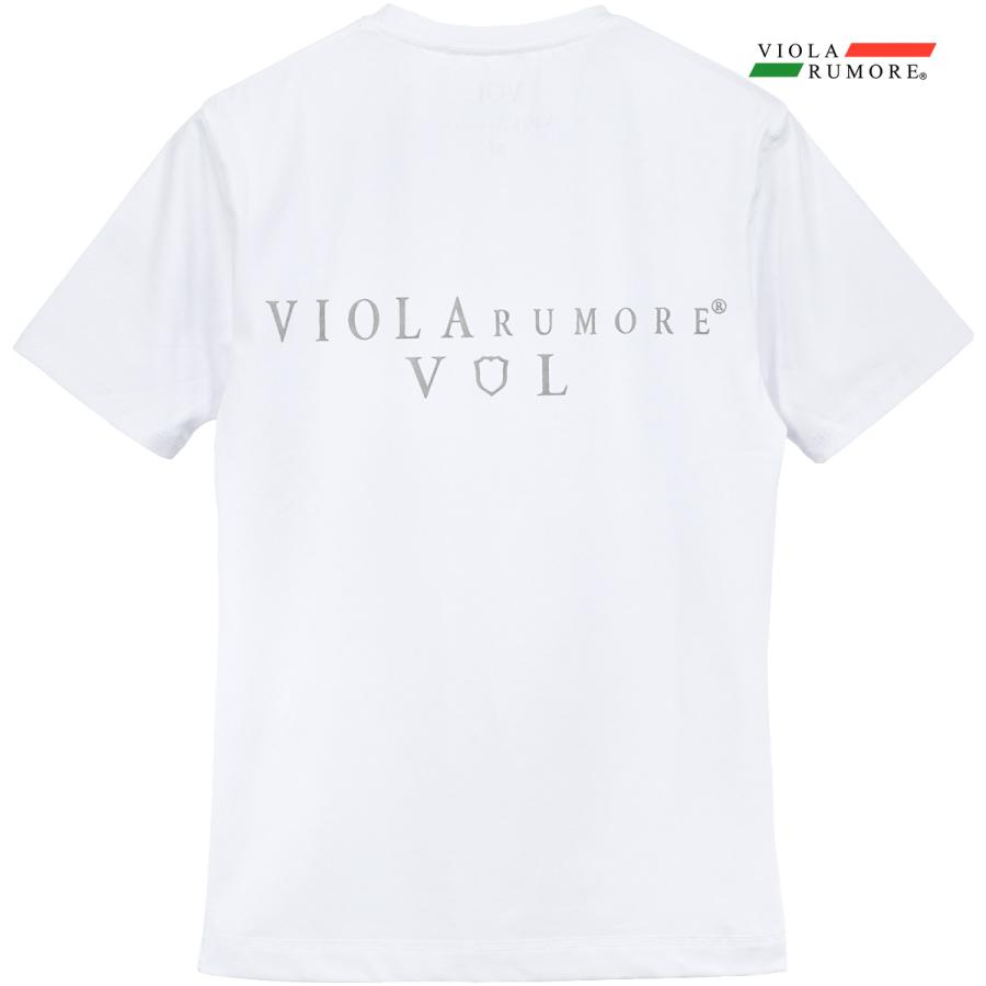 VIOLA rumore ヴィオラルモーレ ビオラ Tシャツ 半袖 クルーネック ロゴPT オーバーステッチ mens メンズ(ホワイト白) 42326｜mroutlet｜07