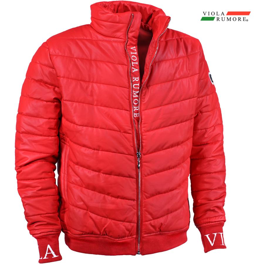 【美品/XL】VIOLA RUMORE ヴィオラルモーレ 中綿ジャケット 赤 VIOLA rumore（ヴィオラ ルモーレ） ビオラ 薄中綿ジャケット PUレザー