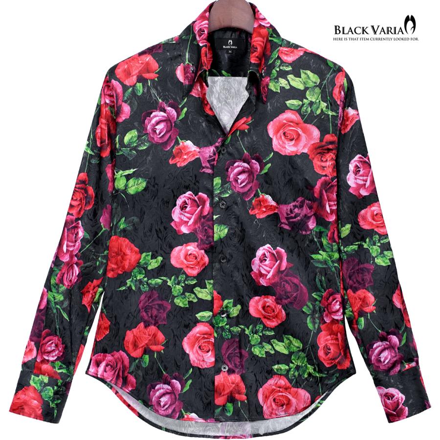 BLACK VARIA（ブラックバリア） サテンシャツ ドレスシャツ スキッパー