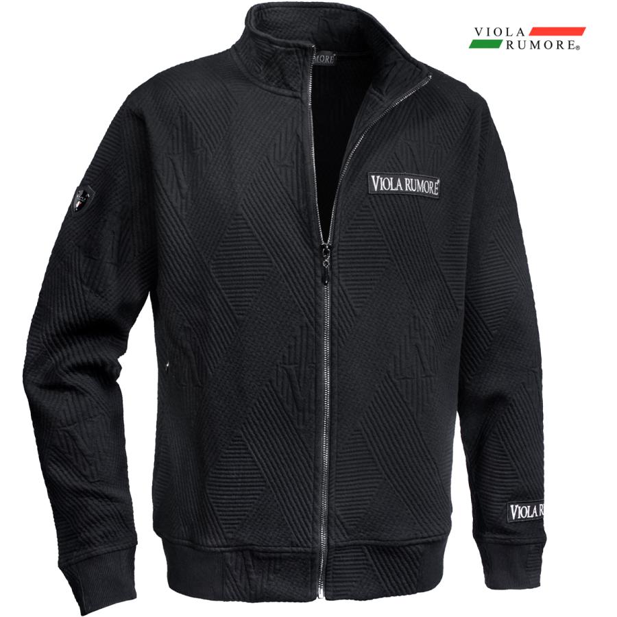 VIOLA rumore ヴィオラ ビオラ ジャケット ジップアップ 接結ジャガード シンプル メンズ ブルゾン mens(ブラック黒) 62130 VIOLA rumore（ヴィオラ ルモーレ） ビオラ ジャケット ジップアップ