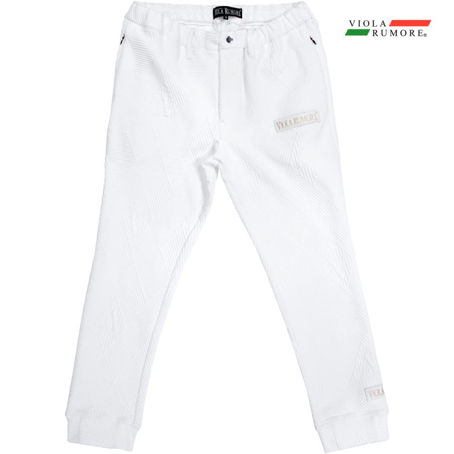 VIOLA rumore ヴィオラ ビオラ テーパードパンツ 接結ジャガード メンズ ボトム mens(ホワイト白) 62132 VIOLA rumore（ヴィオラ ルモーレ） ビオラ テーパードパンツ 接結