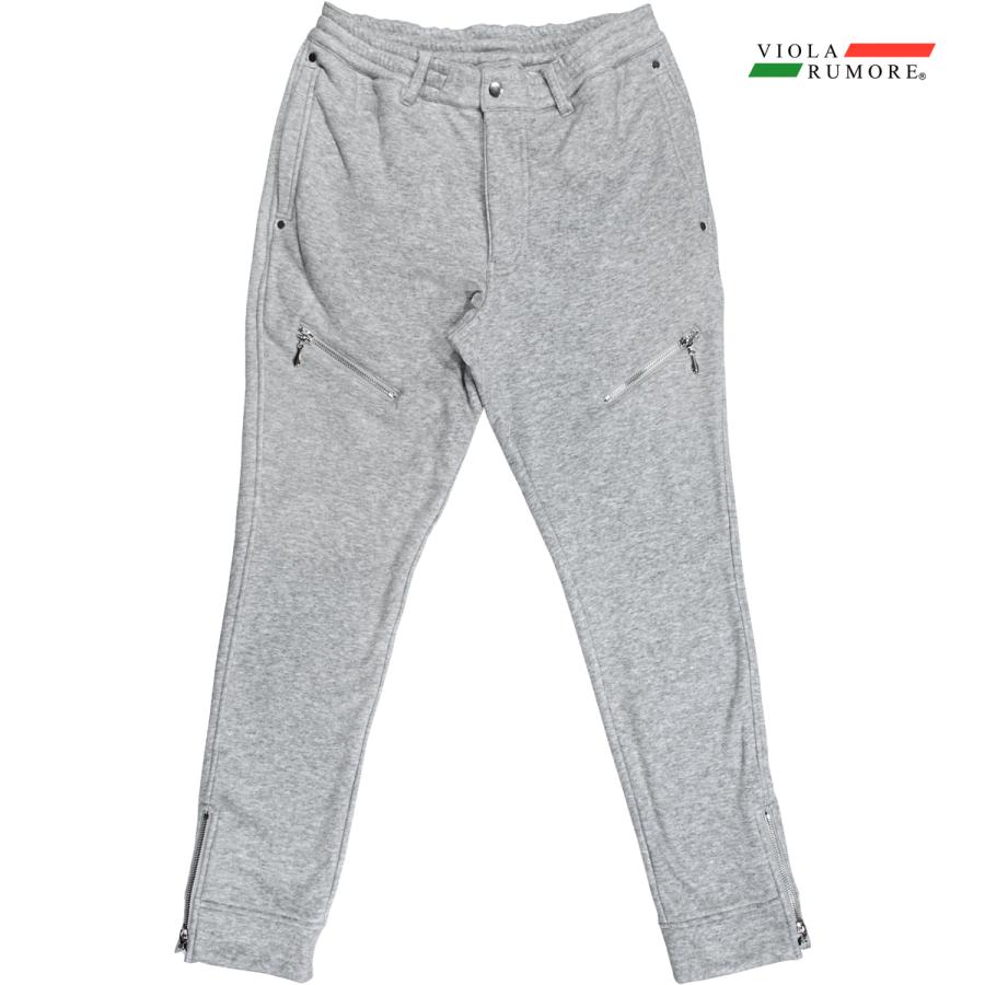 VIOLA rumore ヴィオラ ビオラ トラックパンツ フリース 起毛 無地 飾りzip メンズ ボトム mens(グレー灰) 62121 VIOLA rumore（ヴィオラ ルモーレ） ビオラ トラックパンツ フリース