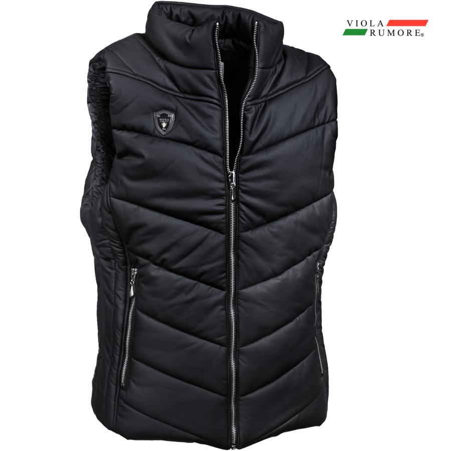 VIOLA rumore ヴィオラ ビオラ 中綿ベスト 合成皮革 メンズ アウター 刺繍 フルジップベスト mens ファッション(ホワイト白) 62102 VIOLA rumore（ヴィオラ ルモーレ） ビオラ 中綿ベスト 合成皮革