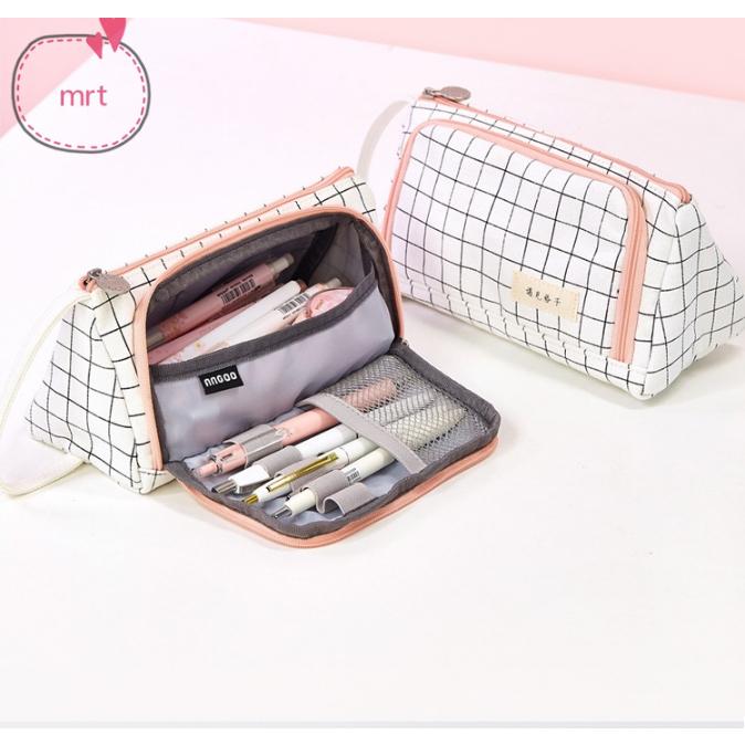 ペンケース おしゃれ 大容量 化粧ポーチ シンプル 筆箱 小物入れ 見やすい かわいい 小学生 中学生 高校生 大きめ ダブルファスナー 男子 女子 2134lsb Mrt Shop 通販 Yahoo ショッピング