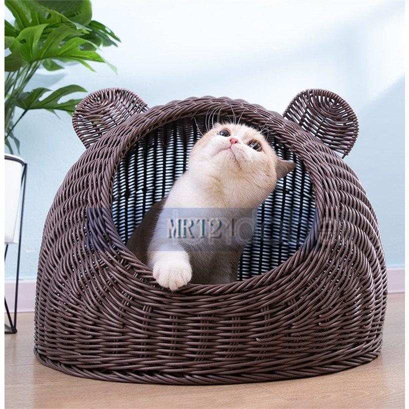 猫ハウス ドーム型 洗える 猫ベッド 犬ベッド 夏用ベッド 型崩れしない 接触冷感 暑さ対策 ひんやり 選択 涼しい 猫用品 キャット 室内 4color クッション付
