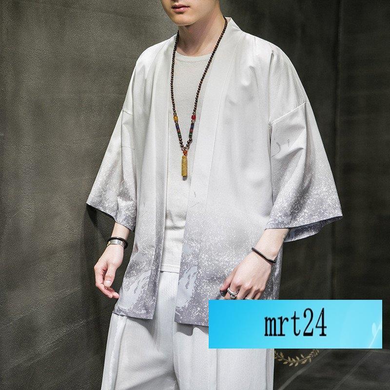 羽織 着物 メンズ 羽織り 洗える 薄手 男性 甚平風 男性用 カジュアル 七分袖 7