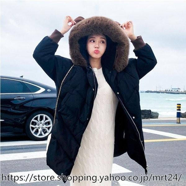 代引き手数料無料 かわいい ダウンコート フォックスファー付きダウンジャケット 秋 冬 黒 ロングコート フード付き きれいめ コート 膝丈 防寒 暖かい 正規品 Www Maxipiso Com Ar